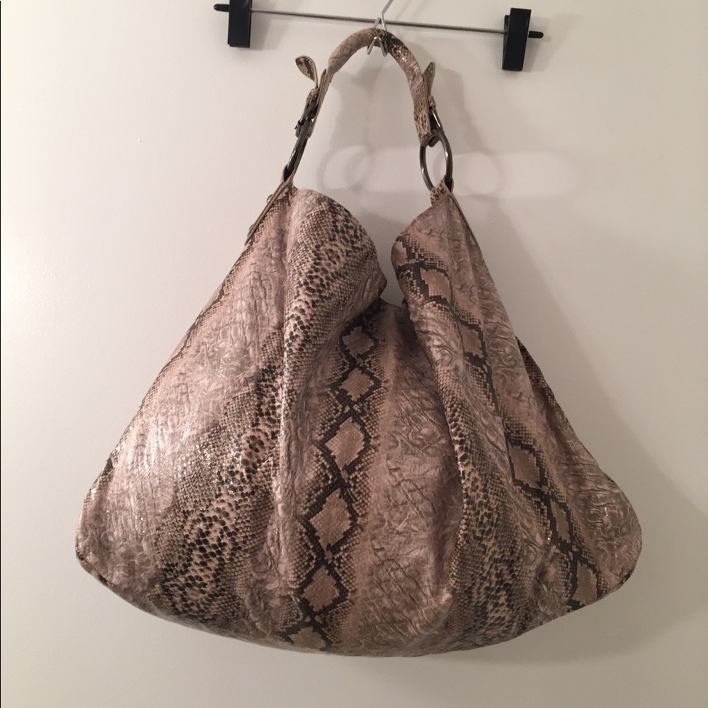 Express Snakeskin Printed Hobo Bag